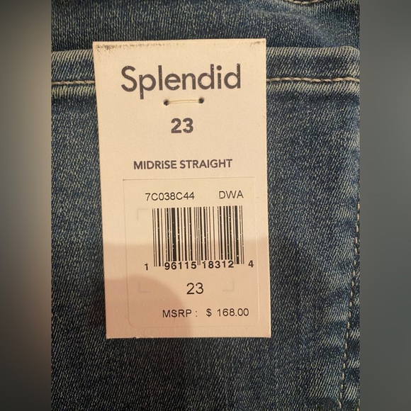 NWT Splendid Midrise Straight Jeans Size 23 Inseam 31” - Picture 8 of 9